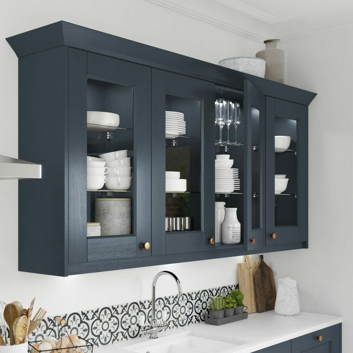 6 Shaker Kitchen Design Ideas From The Classic To The Contemporary Blue Kitchen Wall Unit
